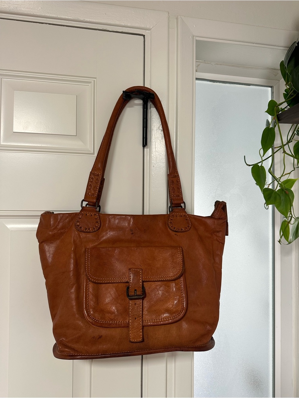 Noonday Collection Cognac Brown Leather Tote